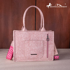 MWF1049G-8250 Montana West Whipstitch Concealed Carry Tote/Crossbody  -Pink