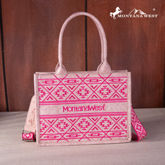 MWF1049G-8250 Montana West Whipstitch Concealed Carry Tote/Crossbody  -Pink