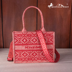 MWF1049G-8250 Montana West Whipstitch Concealed Carry Tote/Crossbody  - Red