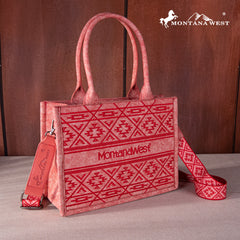 MWF1049G-8250 Montana West Whipstitch Concealed Carry Tote/Crossbody  - Red