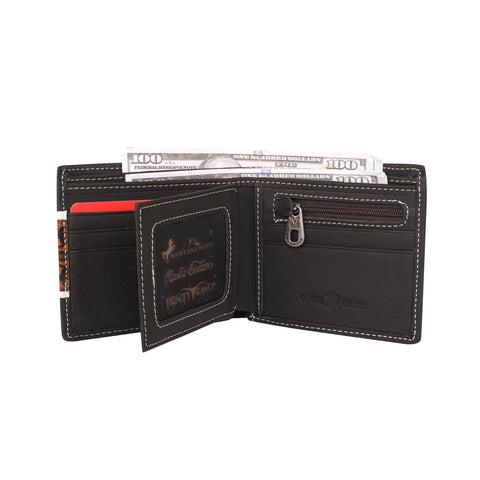 MWS-W010 Genuine Leather Embossed Floral Men's Wallet