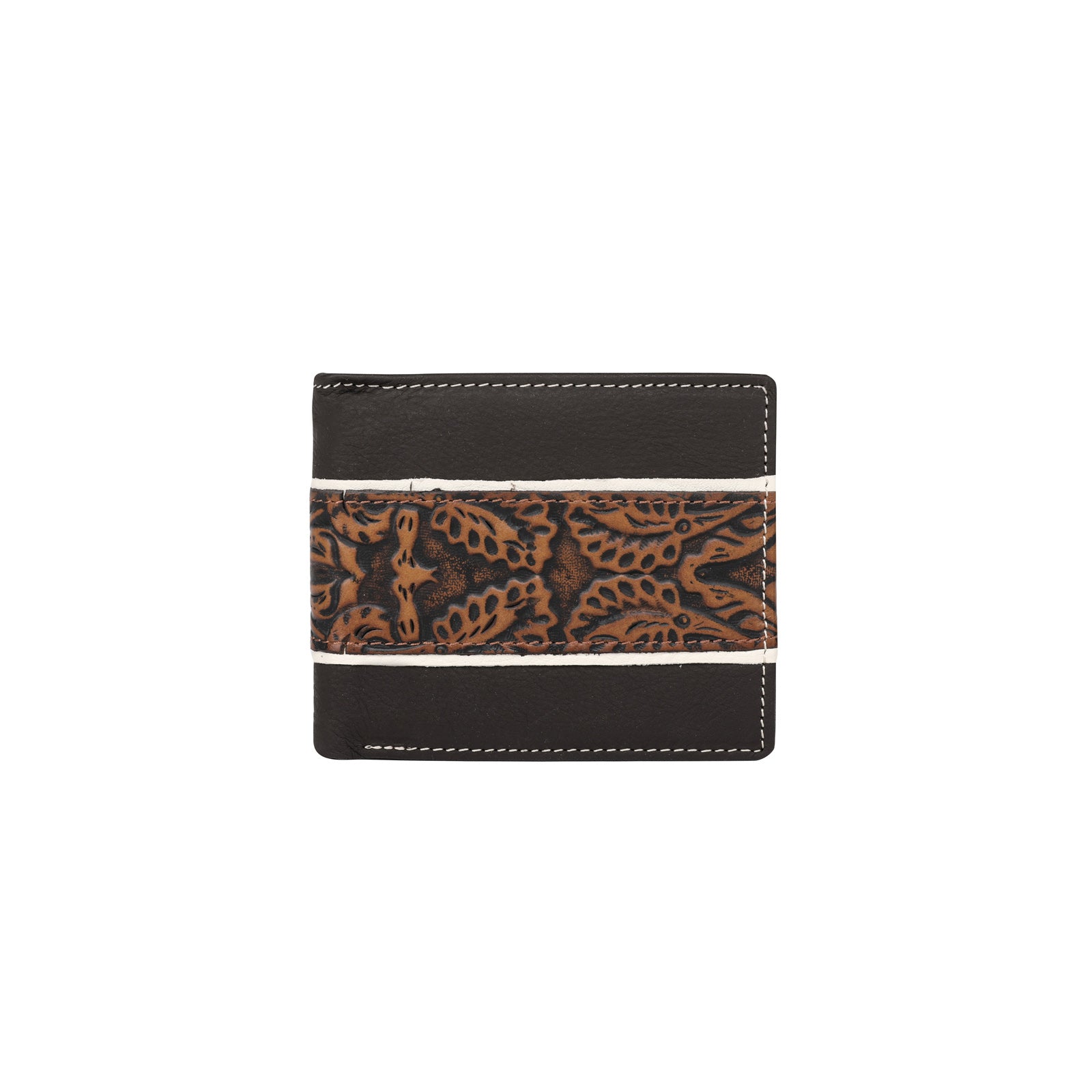 MWS-W010 Genuine Leather Embossed Floral Men's Wallet – MONTANA