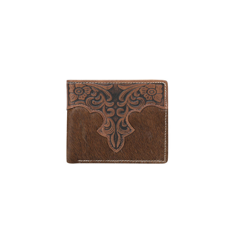 MWS-W024A Genuine Tooled Hair-On Leather Collection Men's Wallet
