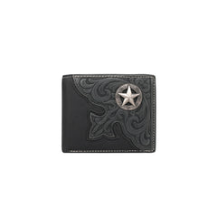MWS-W031.  Genuine Leather Tooled Collection Men's Wallet