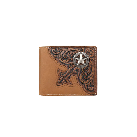 MWS-W031.  Genuine Leather Tooled Collection Men's Wallet