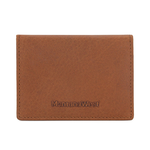 MWS03-W001   Genuine Leather Bi-Fold Card Wallet for Men Woman