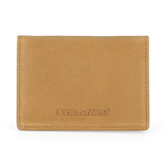 MWS03-W001   Genuine Leather Bi-Fold Card Wallet for Men Woman