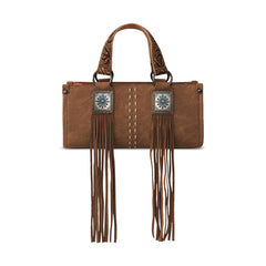 MW1351-888 Montana West Western Fringe Concho Collection Mini Crossbody Bag  -Brown