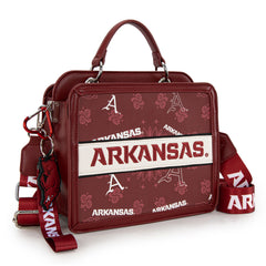 NC-AFU004BDY  University of Arkansas Razorbacks Satchel/Crossbody Bag -Burgundy