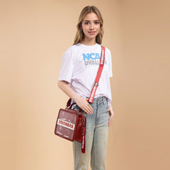NC-AFU004BDY  University of Arkansas Razorbacks Satchel/Crossbody Bag -Burgundy