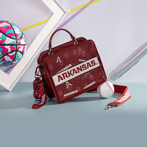 NC-AFU004BDY  University of Arkansas Razorbacks Satchel/Crossbody Bag -Burgundy