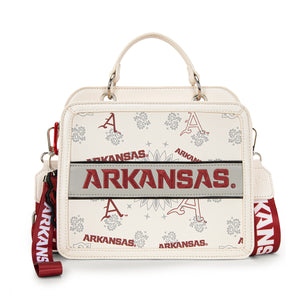 NC-AFU004BG University of Arkansas Razorbacks Satchel/Crossbody Bag - Beige