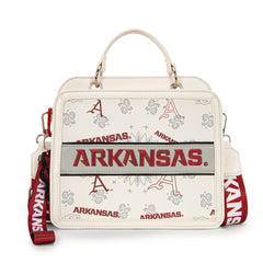 NC-AFU004BG  University of Arkansas Razorbacks Satchel/Crossbody Bag -Beige