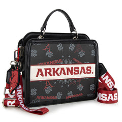 NC-AFU004BK   University of Arkansas Razorbacks Satchel/Crossbody Bag - Black