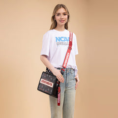 NC-AFU004BK   University of Arkansas Razorbacks Satchel/Crossbody Bag - Black