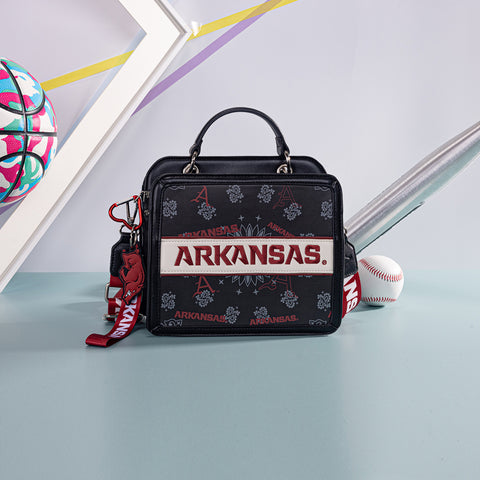 NC-AFU004BK   University of Arkansas Razorbacks Satchel/Crossbody Bag - Black