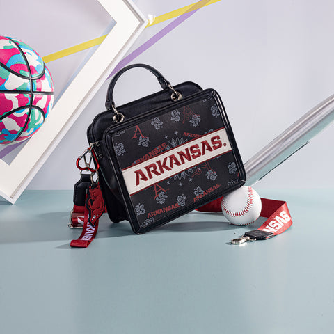 NC-AFU004BK   University of Arkansas Razorbacks Satchel/Crossbody Bag - Black