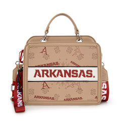 NC-AFU004KH   University of Arkansas Razorbacks Satchel/Crossbody Bag -Khaki