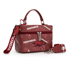 NC-AFU007BDY  University of Arkansas Razorbacks Vanity Top Handle-Bag- Burgundy