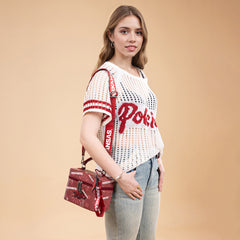 NC-AFU007BDY  University of Arkansas Razorbacks Vanity Top Handle-Bag- Burgundy