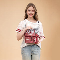 NC-AFU007BDY  University of Arkansas Razorbacks Vanity Top Handle-Bag- Burgundy