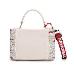 NC-AFU007BG  University of Arkansas Razorbacks Vanity Top Handle-Bag -Beige