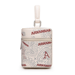 NC-AFU007BG  University of Arkansas Razorbacks Vanity Top Handle-Bag -Beige