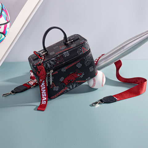 NC-AFU007BK   University of Arkansas Razorbacks Vanity Top Handle-Bag Black