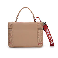 NC-AFU007KH  University of Arkansas Razorbacks Vanity Top Handle-Bag -Khaki