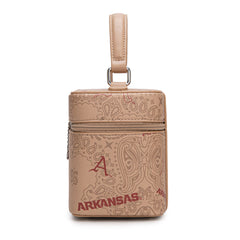 NC-AFU007KH  University of Arkansas Razorbacks Vanity Top Handle-Bag -Khaki