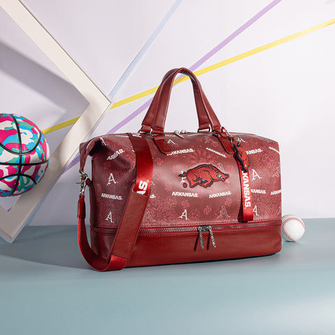 NC-AFU008BDY  University of Arkansas Razorbacks Duffle Bag -Burgundy