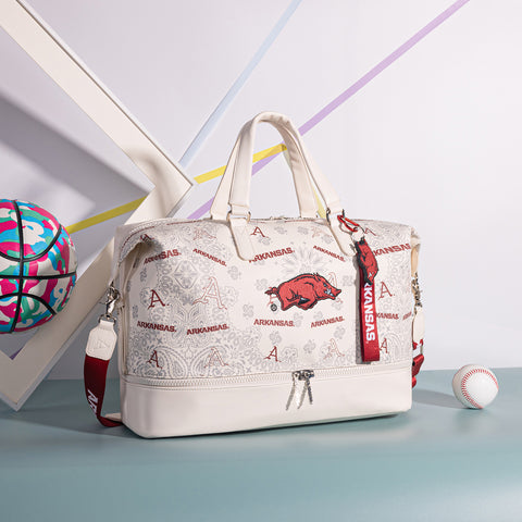 NC-AFU008BG  University of Arkansas Razorbacks Duffle Bag -Beige