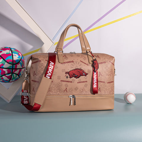 NC-AFU008KH  University of Arkansas Razorbacks Duffle Bag -Khaki