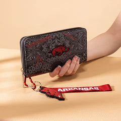 NC-AFU011BK University of Arkansas Razorbacks Wallet/Wristlet - Black