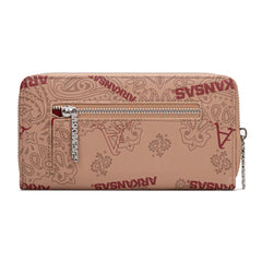 NC-AFU011KH  University of Arkansas Razorbacks Wallet/Wristlet - Khaki