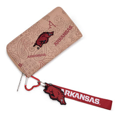NC-AFU011KH  University of Arkansas Razorbacks Wallet/Wristlet - Khaki