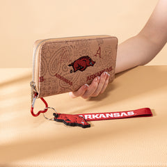 NC-AFU011KH  University of Arkansas Razorbacks Wallet/Wristlet - Khaki