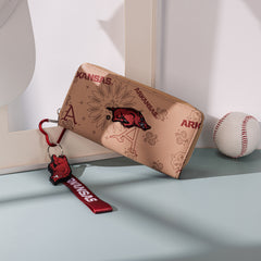 NC-AFU011KH  University of Arkansas Razorbacks Wallet/Wristlet - Khaki