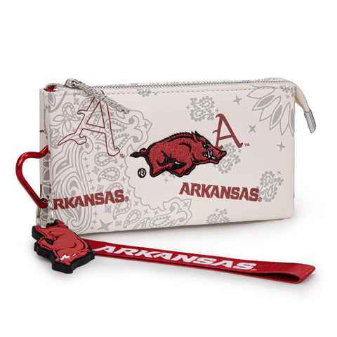 NC-AFU013BG   University of Arkansas Razorbacks Wallet/Wristlet - Beige