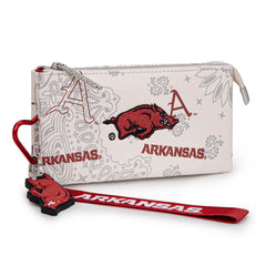 NC-AFU013BG   University of Arkansas Razorbacks Wallet/Wristlet - Beige