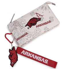NC-AFU013BG   University of Arkansas Razorbacks Wallet/Wristlet - Beige