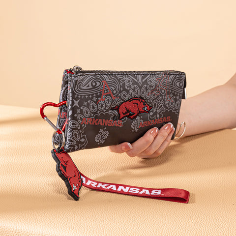 NC-AFU013BK  University of Arkansas Razorbacks Wallet/Wristlet - Black