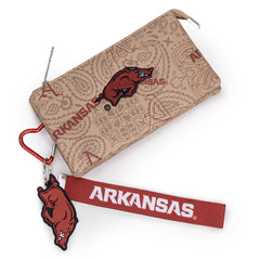 NC-AFU013KH  University of Arkansas Razorbacks Wallet/Wristlet - Khaki
