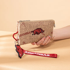 NC-AFU013KH  University of Arkansas Razorbacks Wallet/Wristlet - Khaki