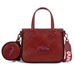 NC-AFU014BDY  University of Arkansas Razorbacks Tote/Crossbody Bag - Burgundy