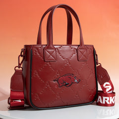 NC-AFU014BDY  University of Arkansas Razorbacks Tote/Crossbody Bag - Burgundy
