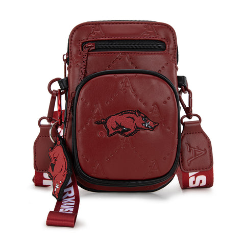 NC-AFU015BDY  University of Arkansas Razorbacks Crossbody Bag - Burgundy