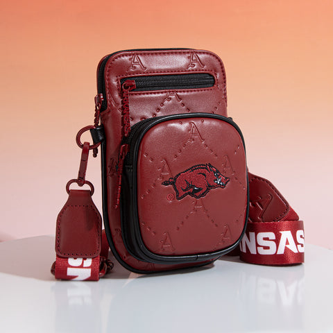 NC-AFU015BDY  University of Arkansas Razorbacks Crossbody Bag - Burgundy