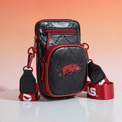 NC-AFU015BK University of Arkansas Razorbacks Crossbody Bag - Black