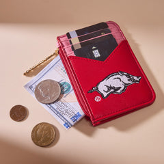 NC-AFU021BDY University of Arkansas Razorbacks Zip Card Case-Burgundy
